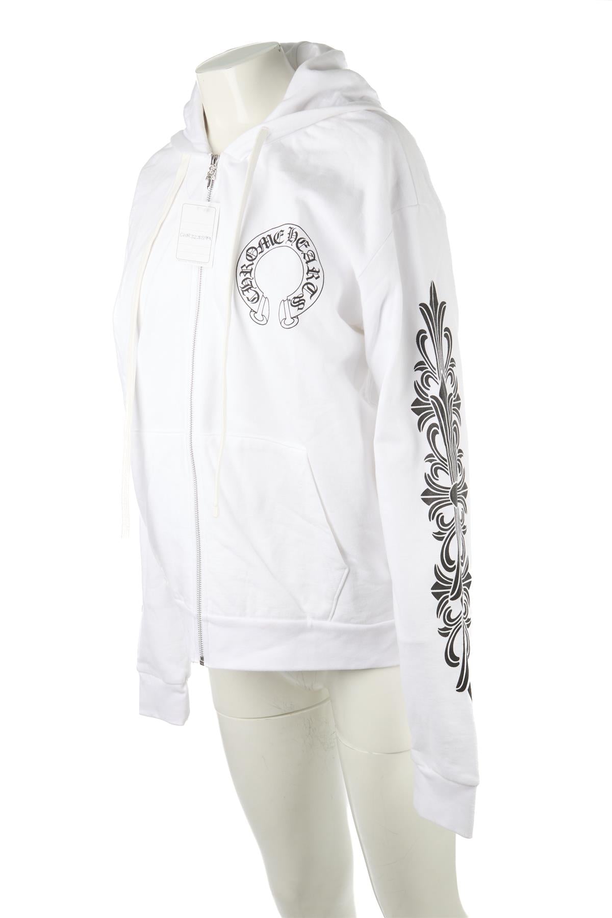 CHROME HEARTS WHITE COTTON HOODIE SMALL