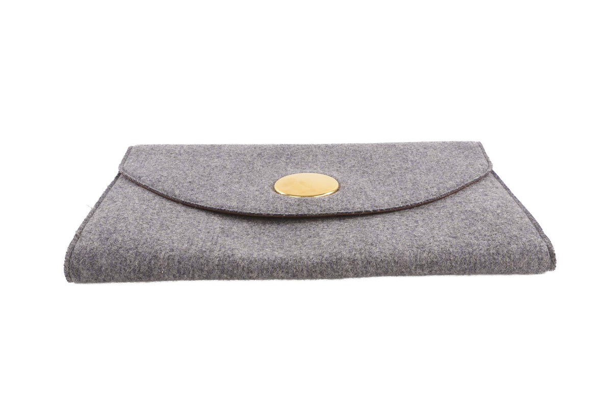 CÉLINE BLUE ORB FELT CLUTCH