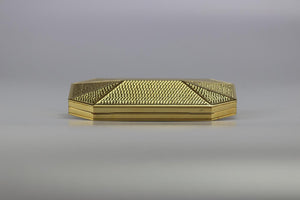 STARK EMBOSSED GOLD TONE CLUTCH