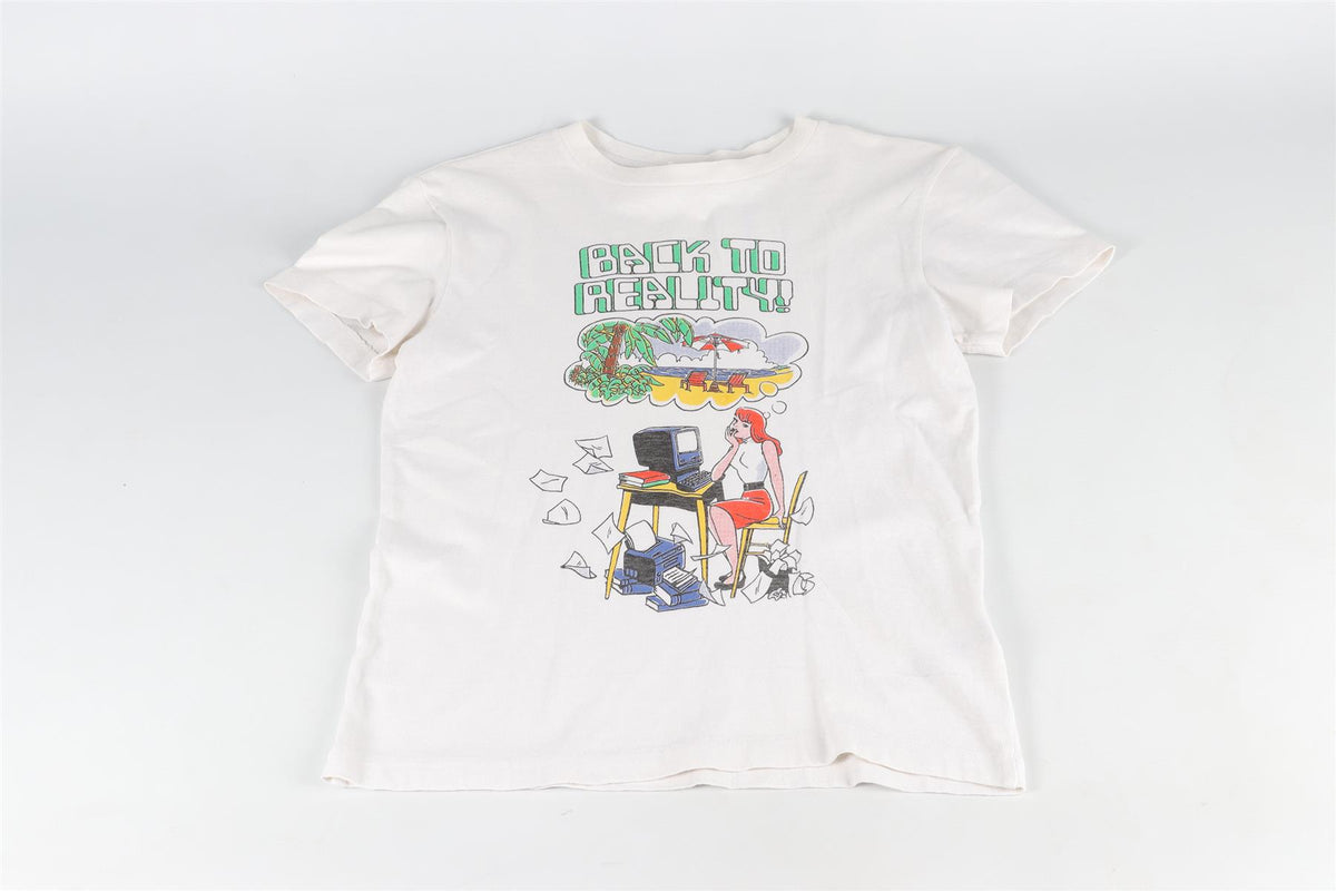 RE/DONE WHITE COTTON T-SHIRT XSMALL