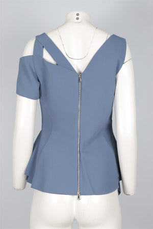 ANTONIO BERARDI BLUE CREPE TOP IT 44 UK 12