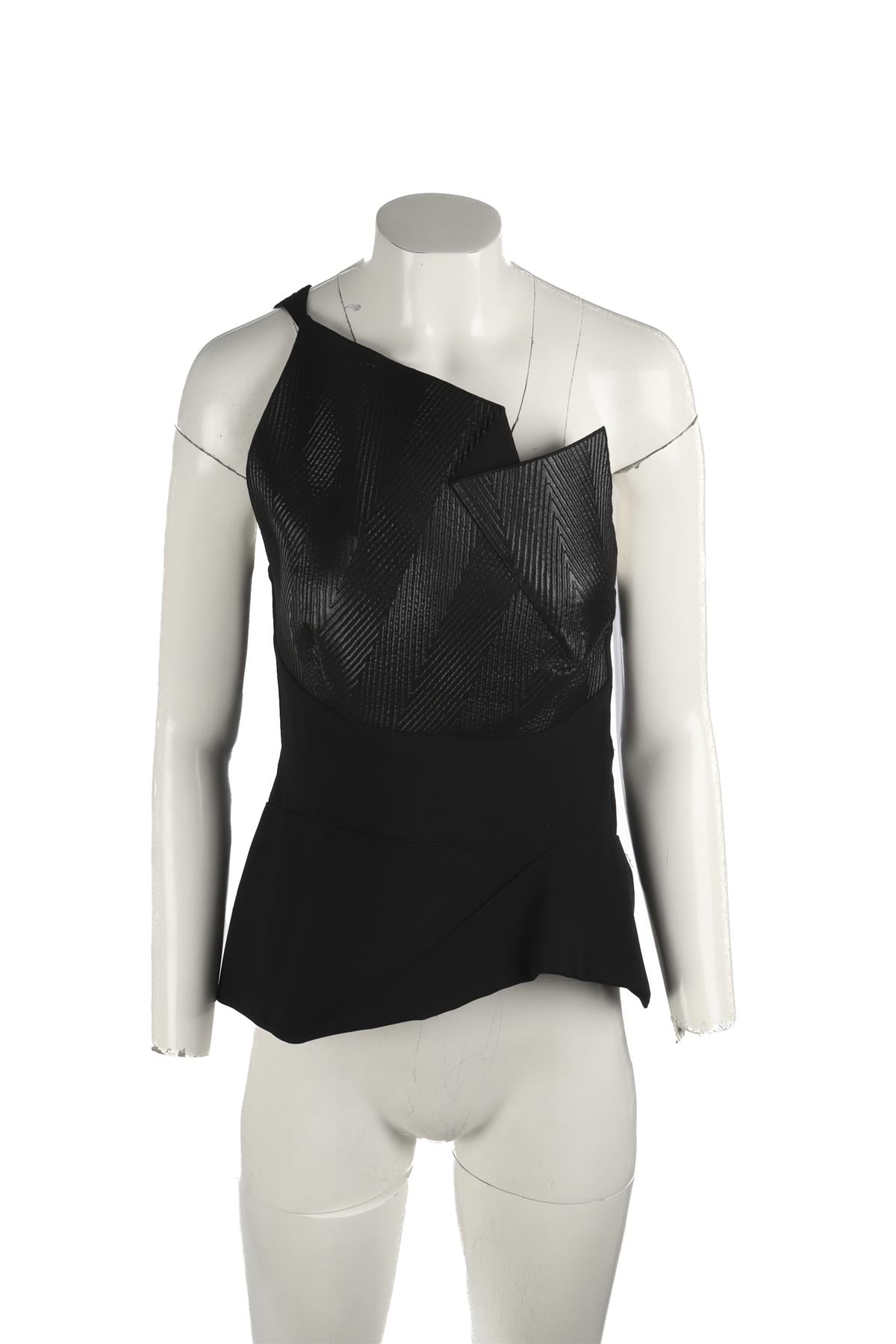 ROLAND MOURET BLACK CREPE TOP UK 12
