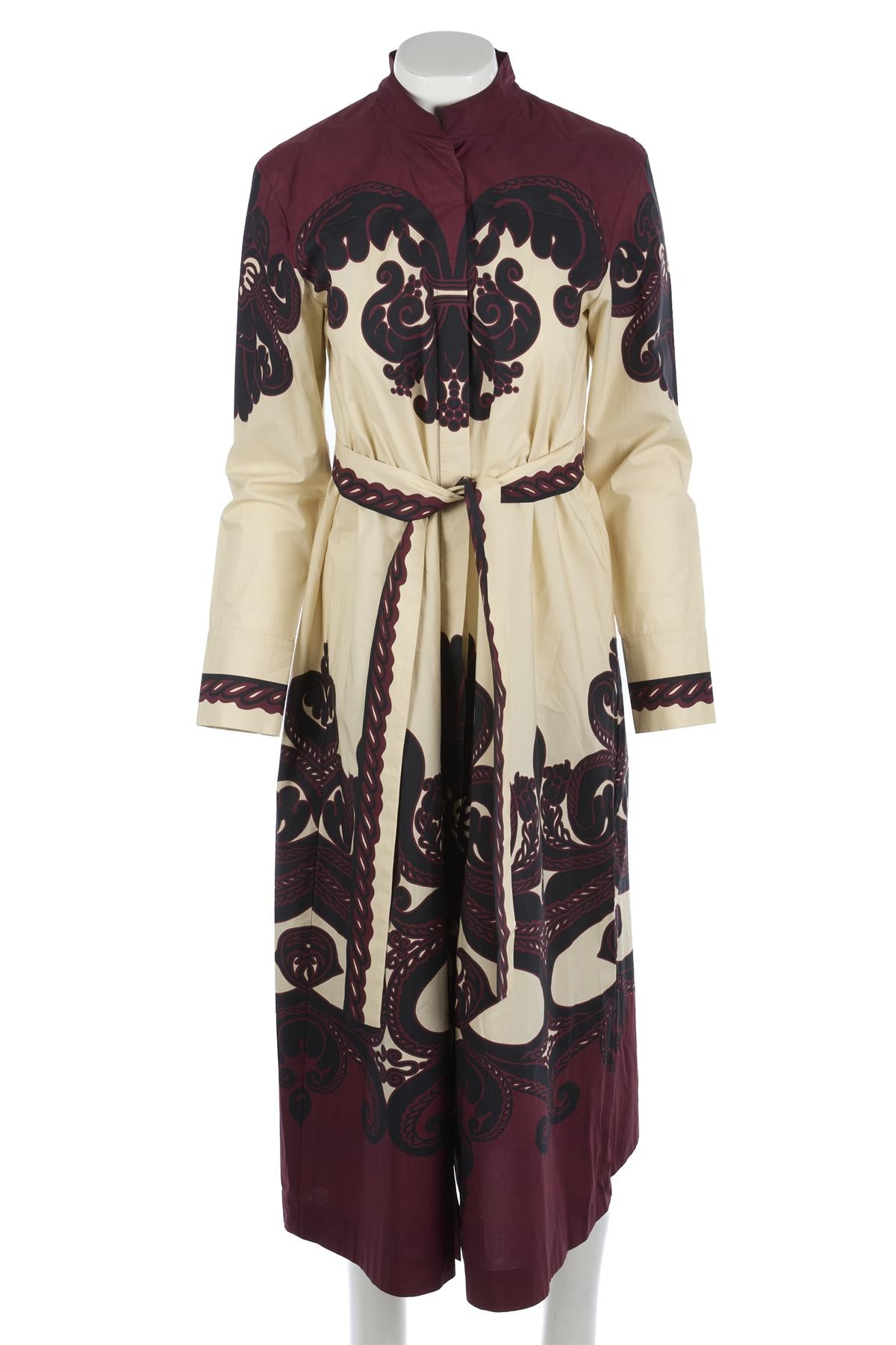 LA DOUBLE J BURGUNDY COTTON MAXI DRESS XSMALL