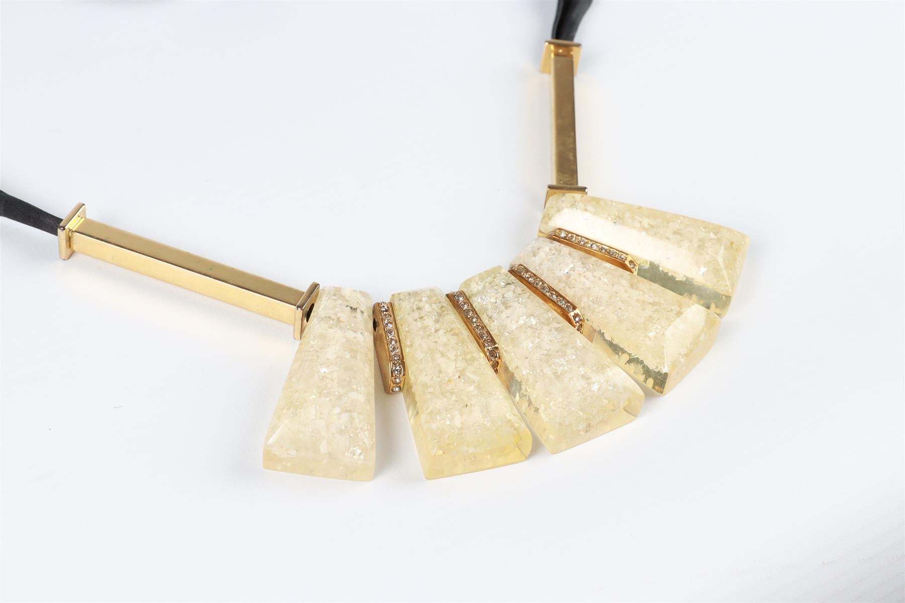 MARNI GOLD ACRYLIC NECKLACE