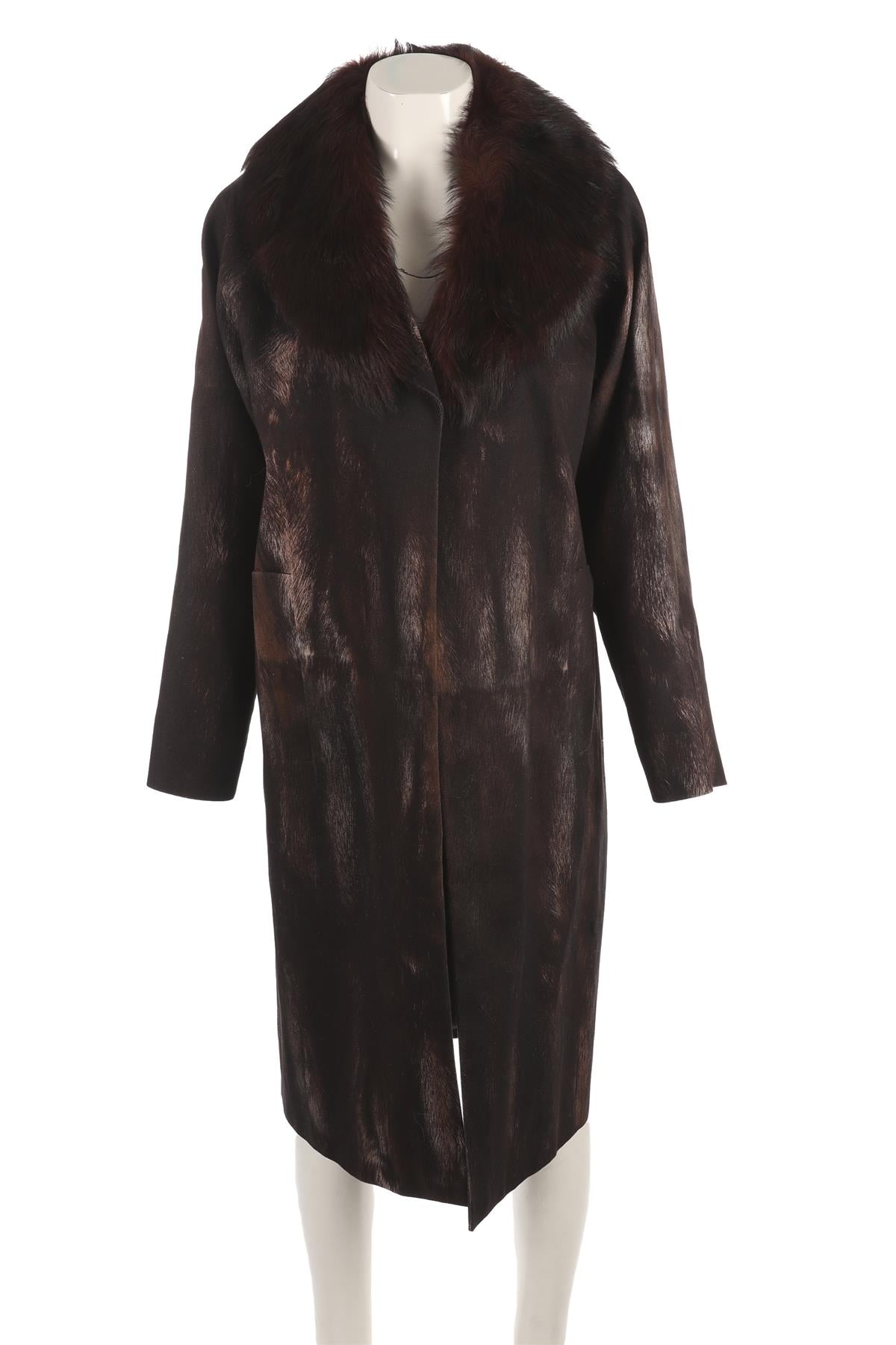 PRADA BROWN COTTON COAT IT 42 UK 10