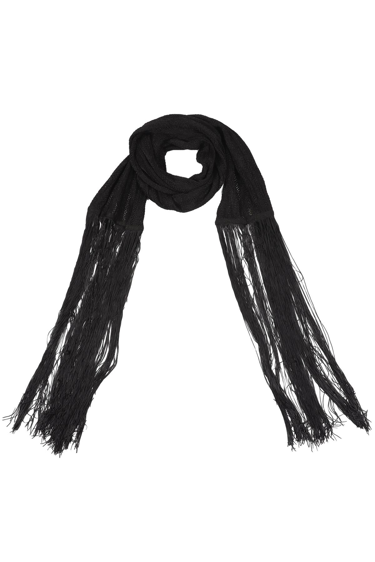 ELIE SAAB BLACK KNIT SCARF