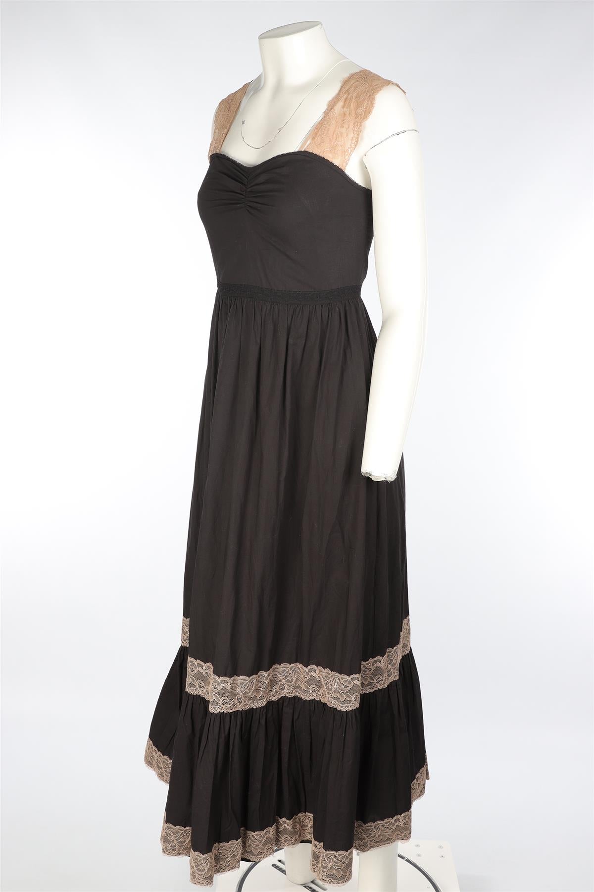 GUCCI BLACK LACE MAXI DRESS IT 38 UK 6
