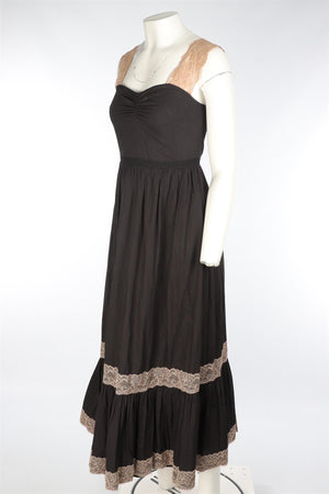 GUCCI BLACK LACE MAXI DRESS IT 38 UK 6