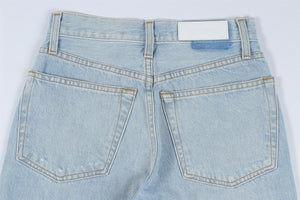 RE/DONE BLUE HIGH RISE STRAIGHT LEG JEANS W24 UK 6
