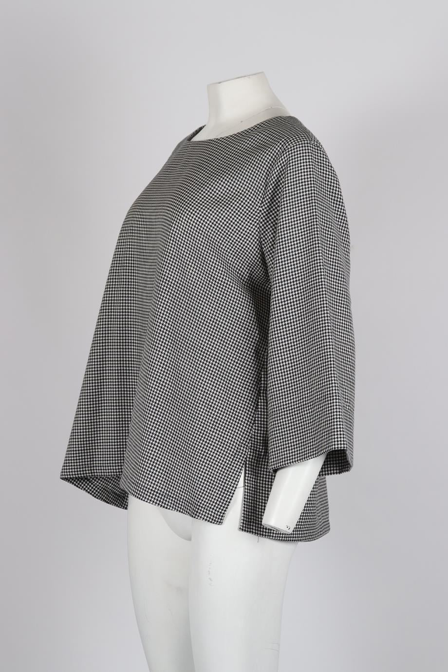 VOYAGE BY MARINA RINALDI PRINTED WOOL TOP US 14 UK 18