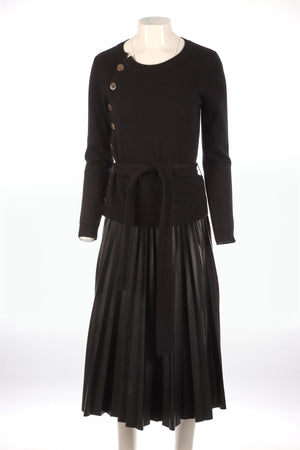 ALTUZARRA BLACK CASHMERE MIDI DRESS FR 36 UK 8