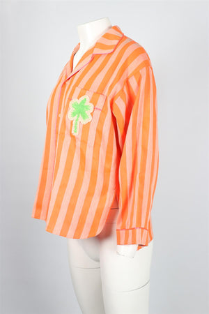 MIRA MIKATI ORANGE COTTON SHIRT EU 34 UK 6