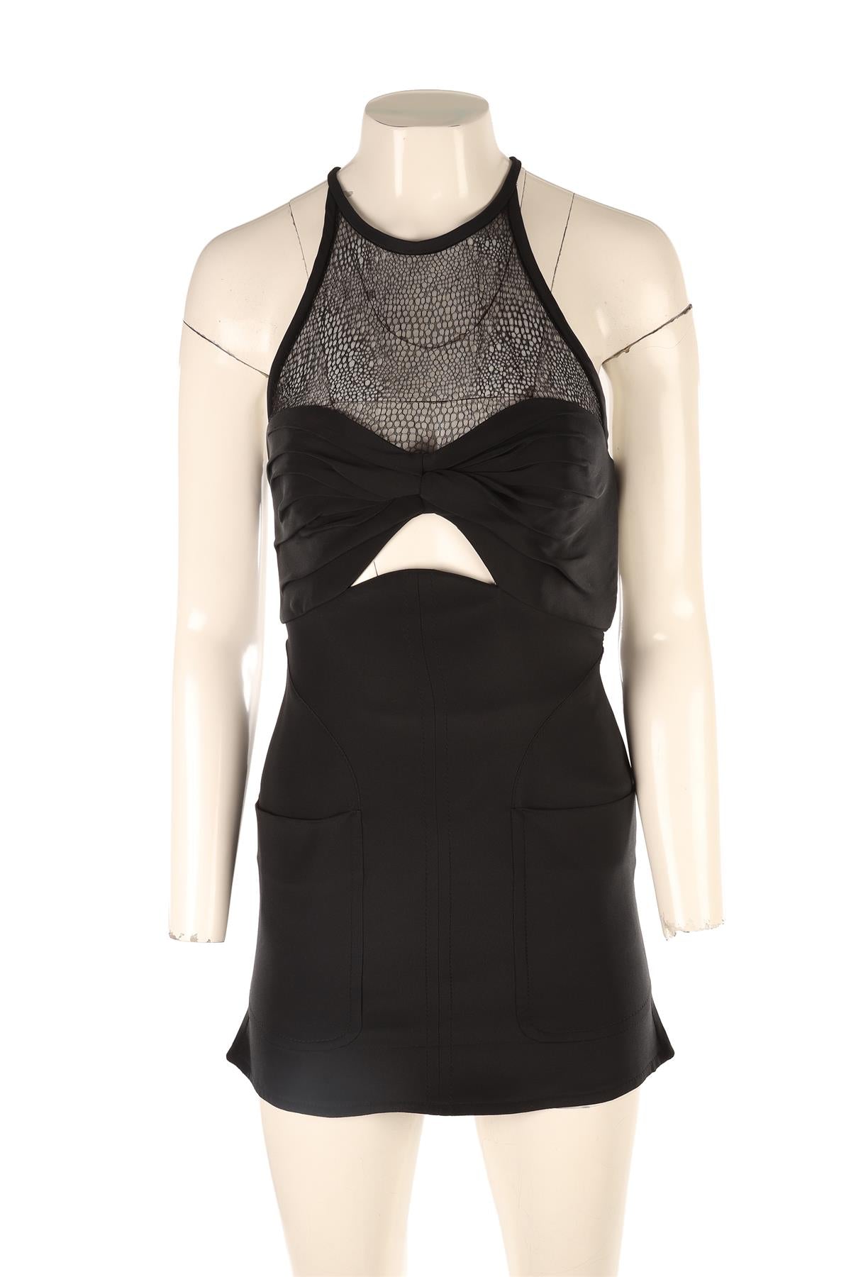 EMILIO PUCCI BLACK SILK MINI DRESS IT 38 UK 6