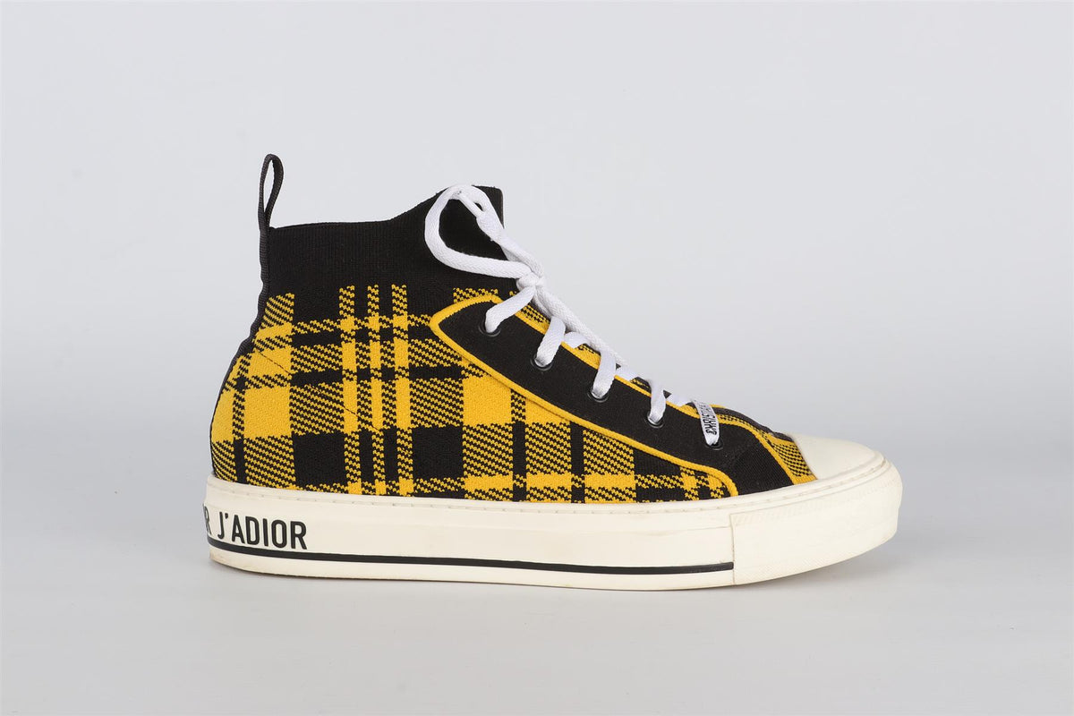 CHRISTIAN DIOR YELLOW WALK'N'DIOR KNIT SNEAKERS EU 41 UK 8 US 11