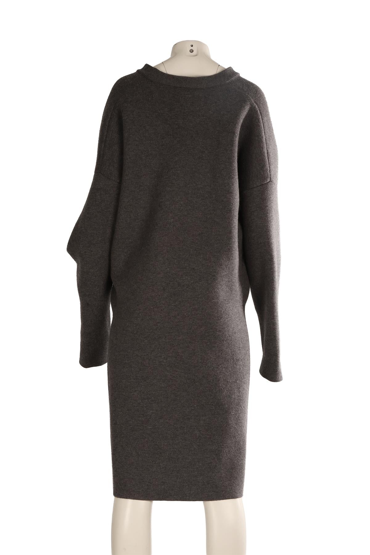 LOEWE GREY WOOL CARDIGAN SMALL