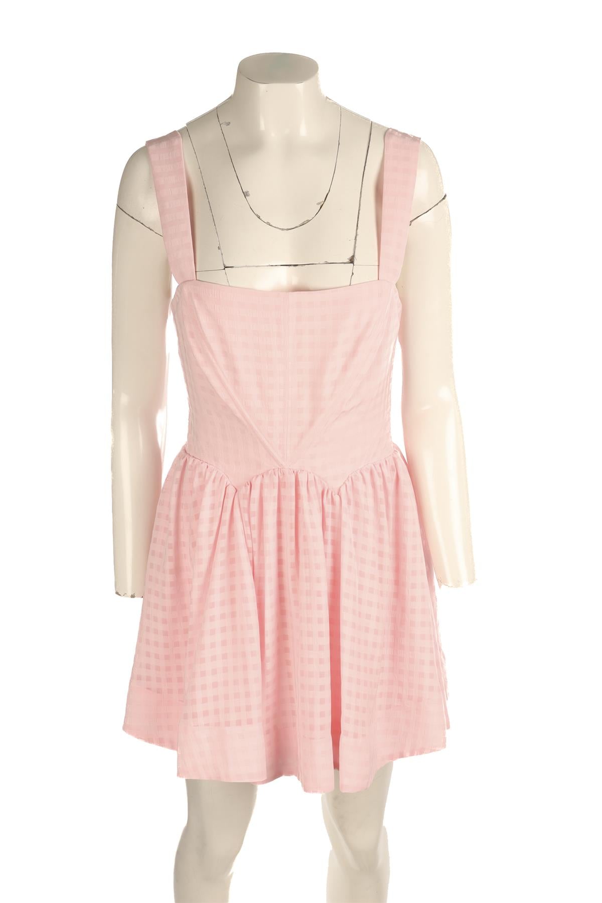 FOR LOVE & LEMONS PINK SATIN MINI DRESS XSMALL