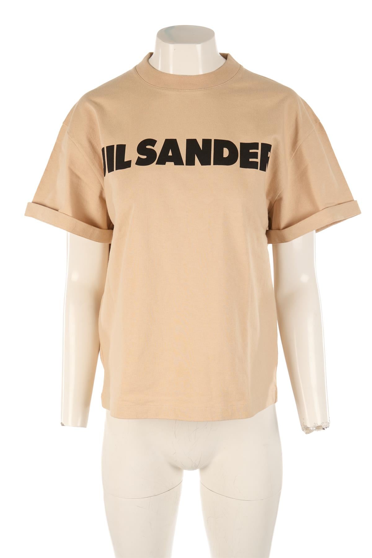 JIL SANDER BEIGE COTTON T-SHIRT SMALL
