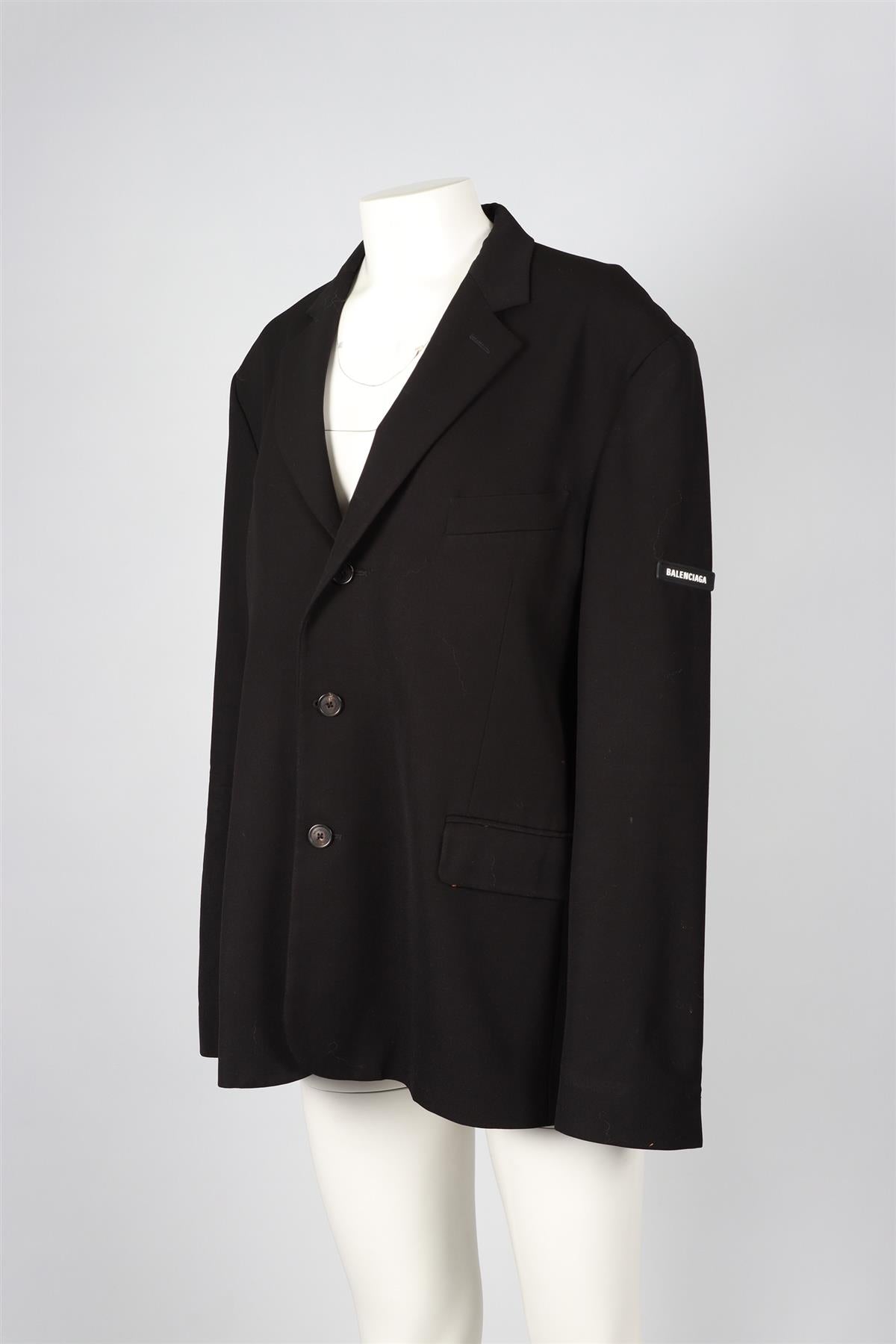 BALENCIAGA BLACK COTTON BLAZER FR 38 UK 10