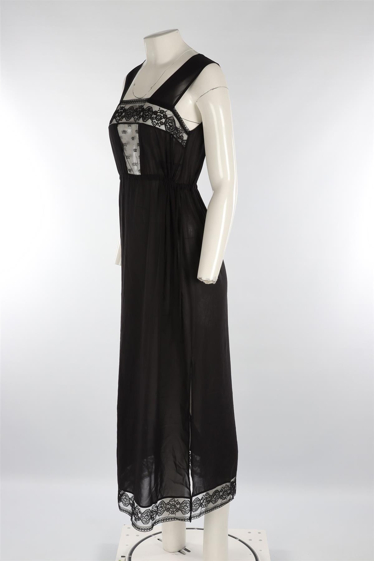 LA PERLA BLACK SILK MAXI DRESS UK 6