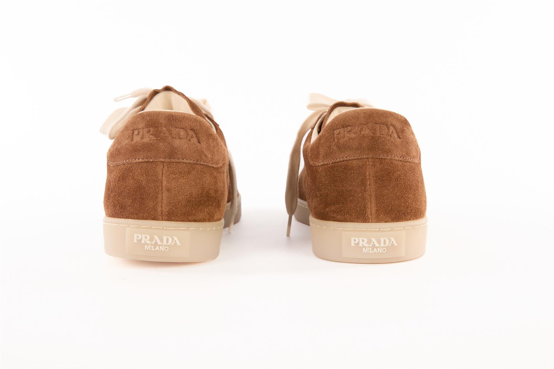 PRADA BROWN MEN'S LANE SUEDE SNEAKERS EU 43.5 UK 9.5 US 10.5