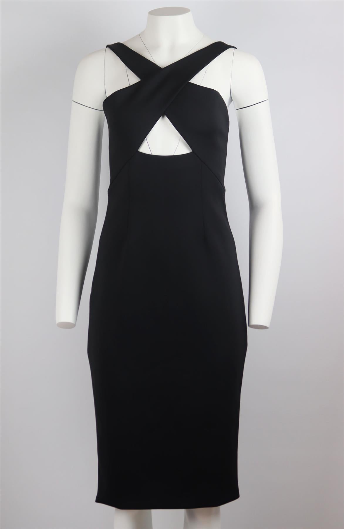 CUSHNIE ET OCHS CUTOUT STRETCH SCUBA DRESS US 4 UK 8