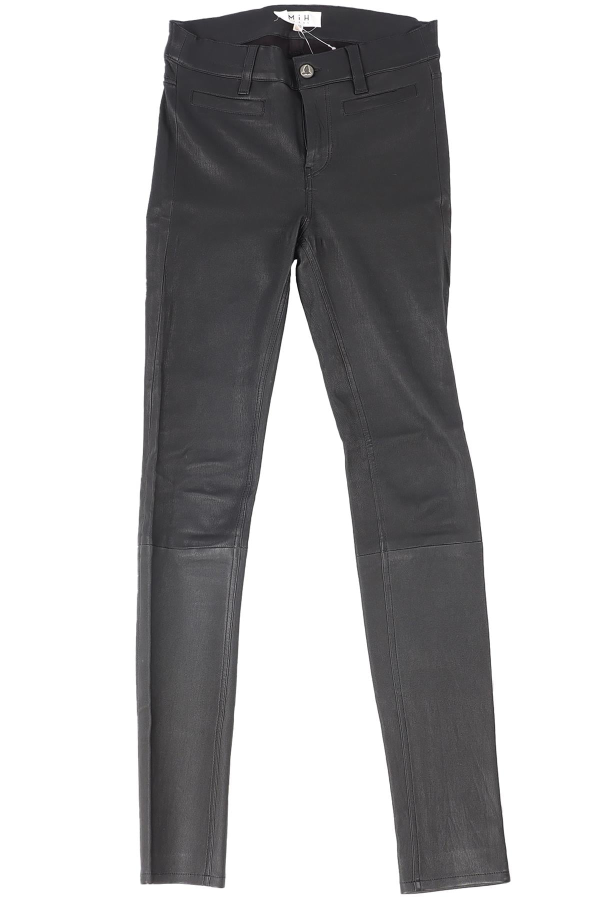 M.I.H BLACK LEATHER SKINNY PANTS W25 UK 6-8