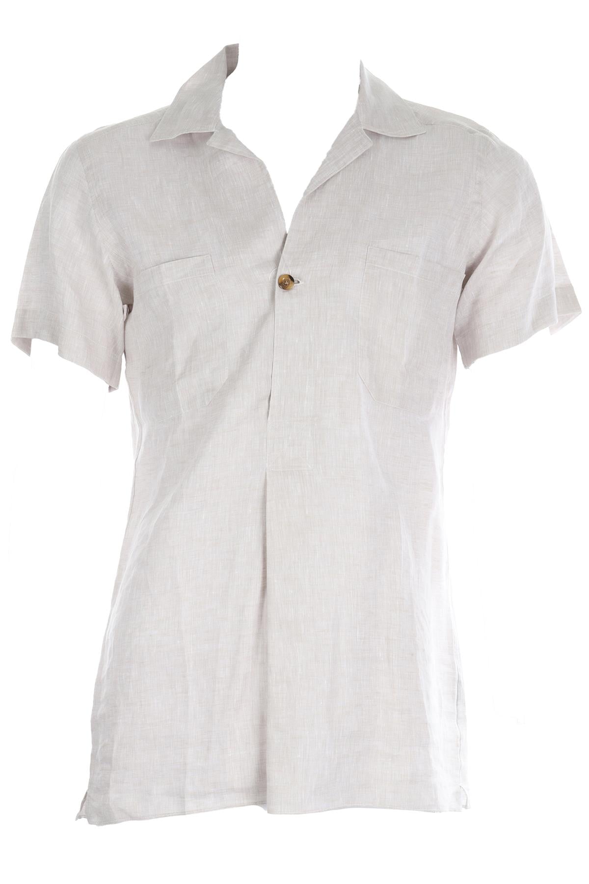 THOMAS FARTHING GREY MENS LINEN SHIRT MEDIUM