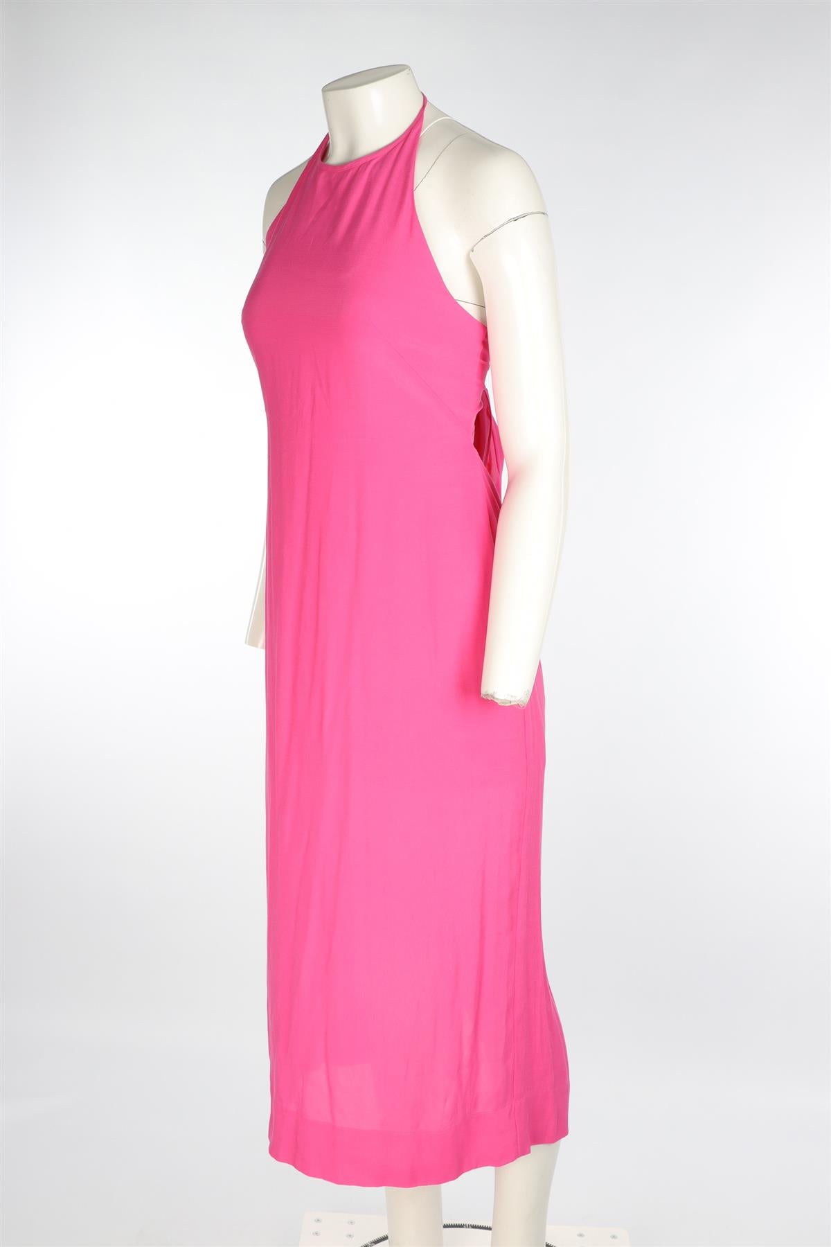 THREE GRACES LONDON PINK CREPE MIDI DRESS UK 10