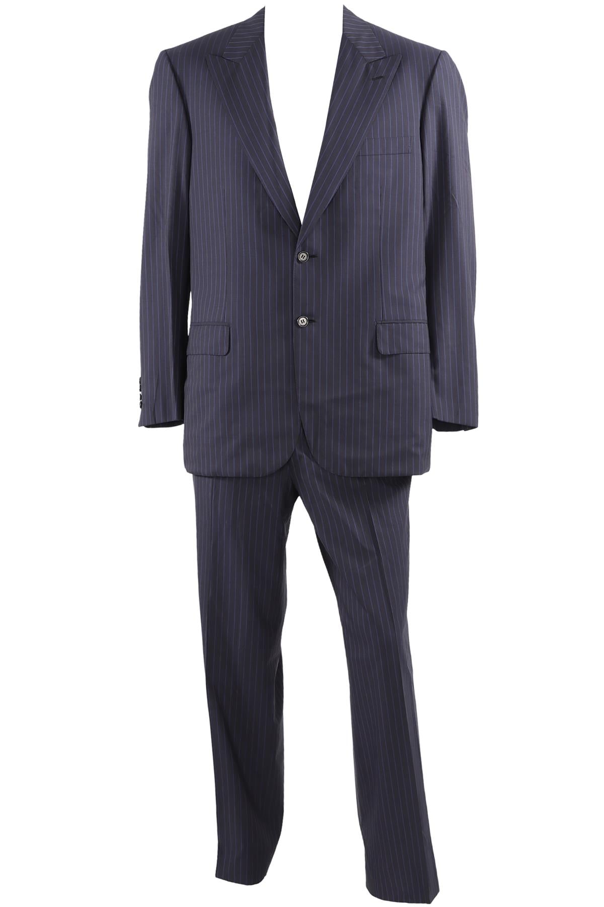 BRONI SUPER150S NAVY BLUE MEN'S WOOL TWO PIECE SUIT IT 52 UK/US 42