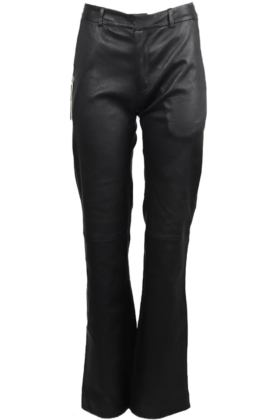 SPRWMN LEATHER FLARED PANTS SMALL