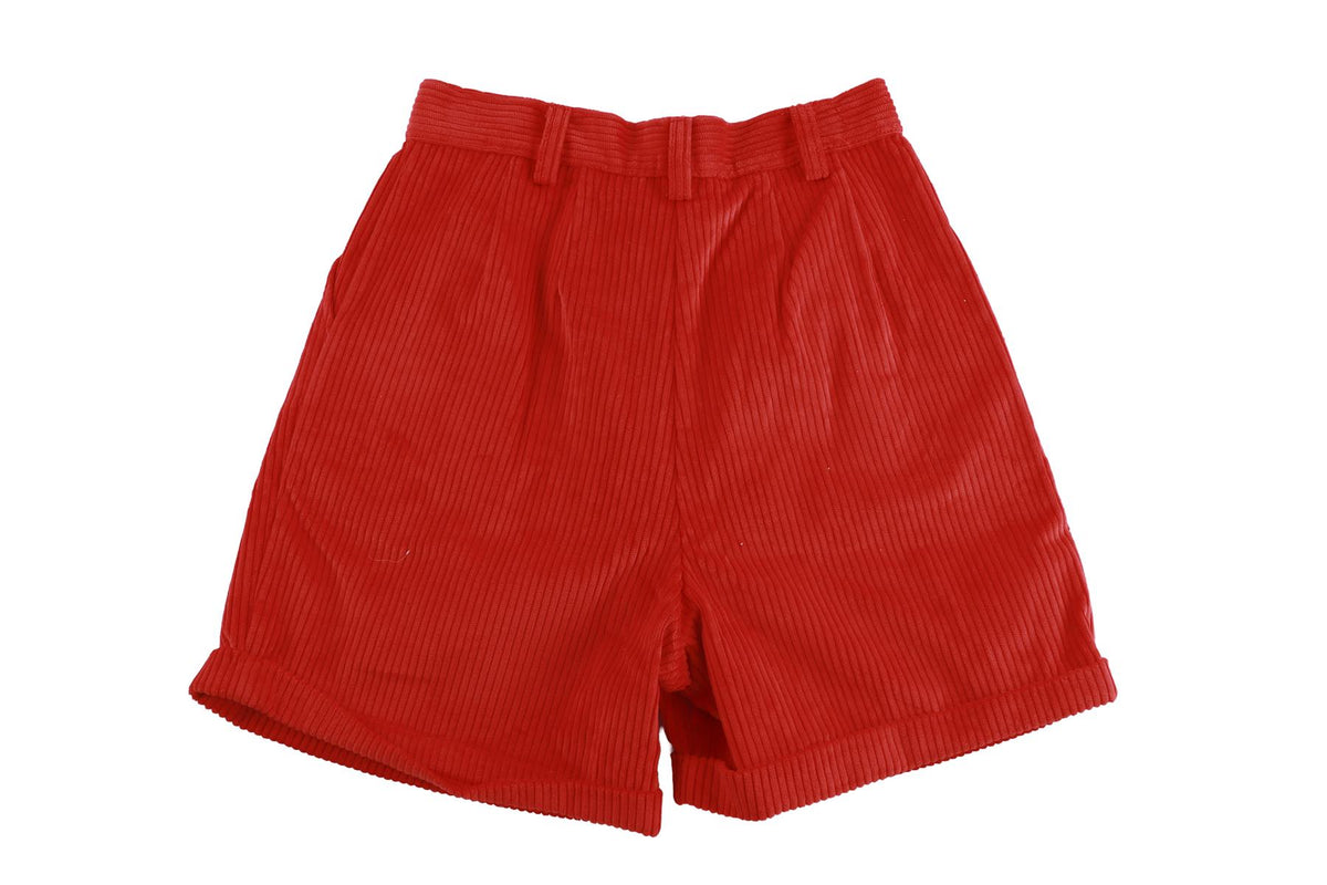 LA VESTE RED CORDUROY SHORTS SMALL