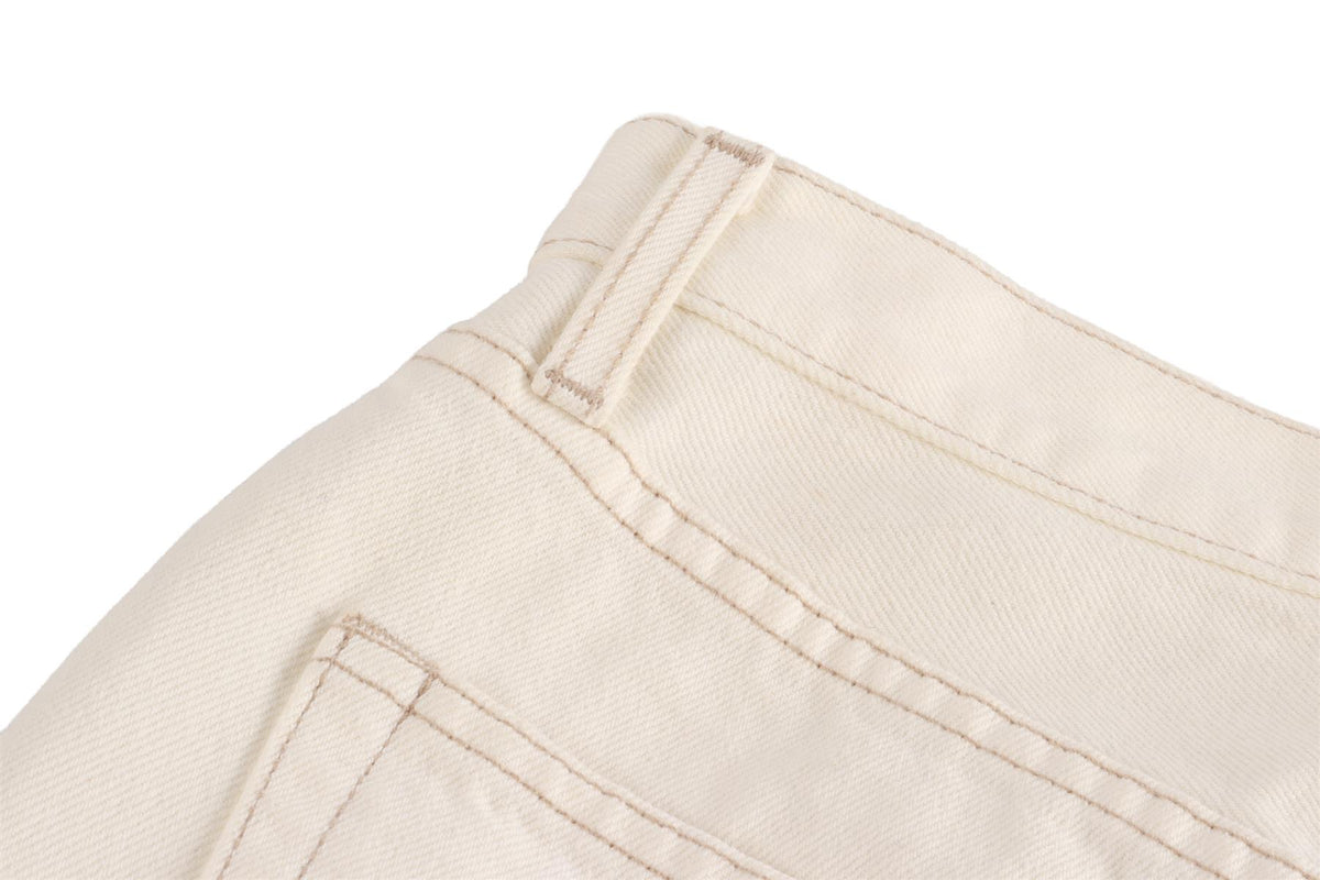 WHITE DENIM MINI SKIRT