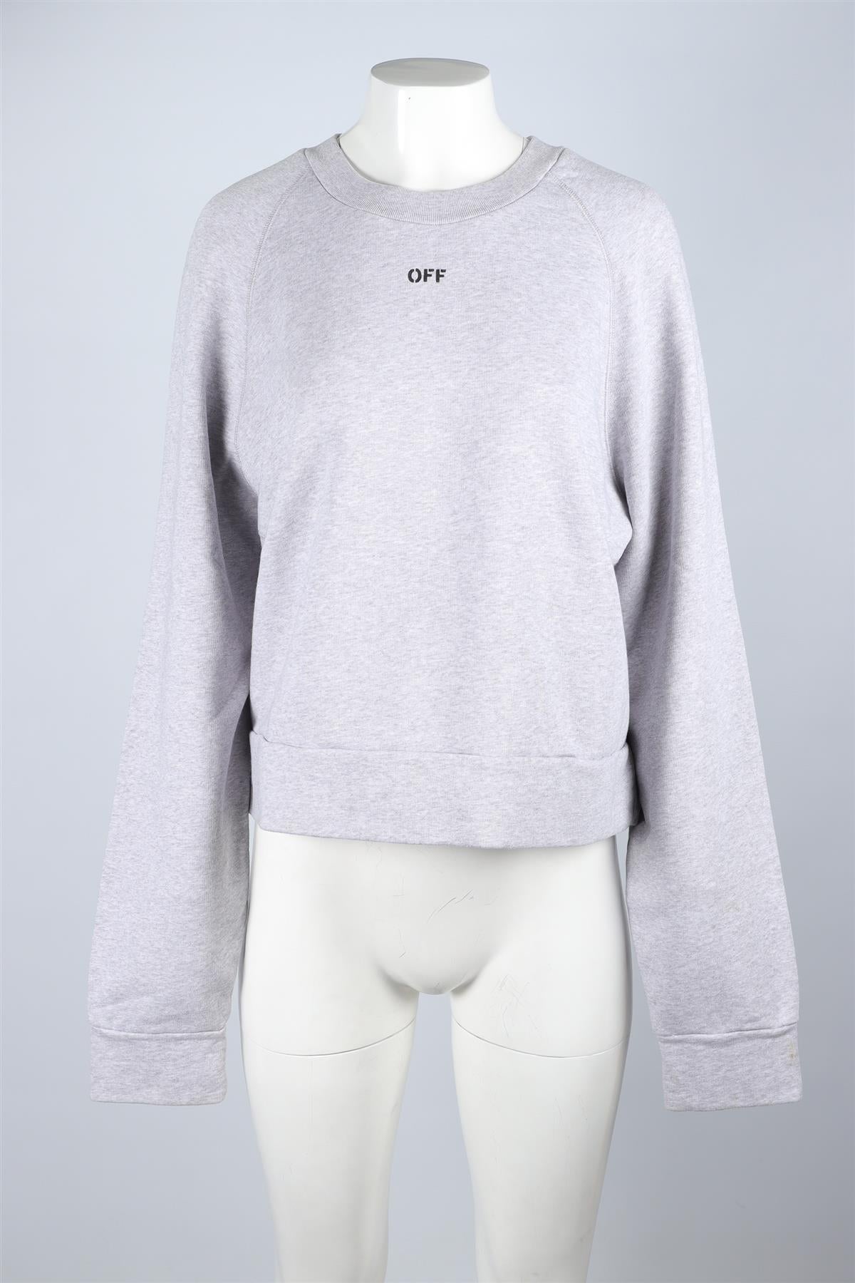 OFF-WHITE GREY COTTON SWEATSHIRT MEDIUM
