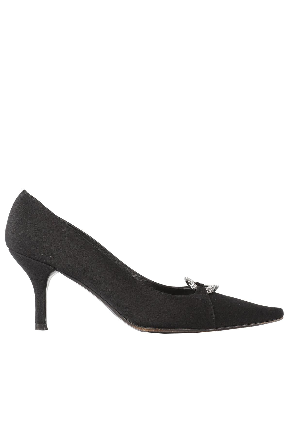 STUART WEITZMAN BLACK SATIN PUMPS EU 37 UK 4 US 7