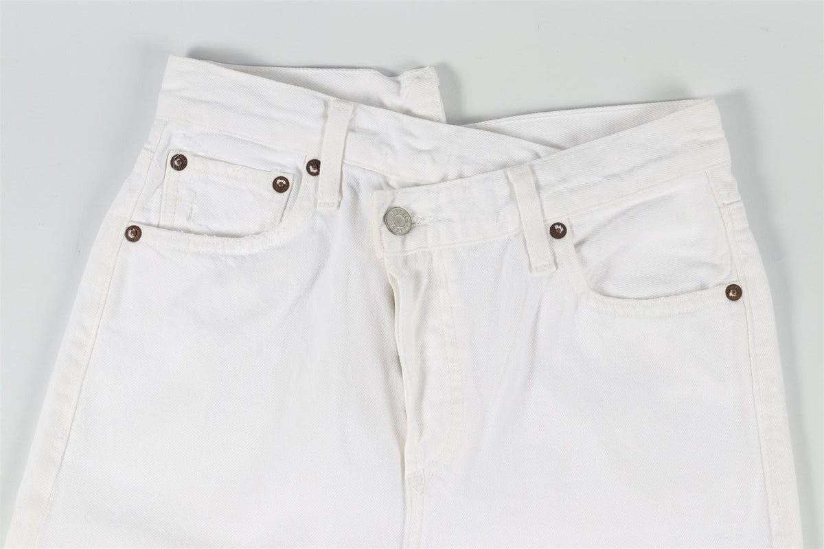 AGOLDE WHITE HIGH RISE STRAIGHT LEG JEANS W24 UK 6