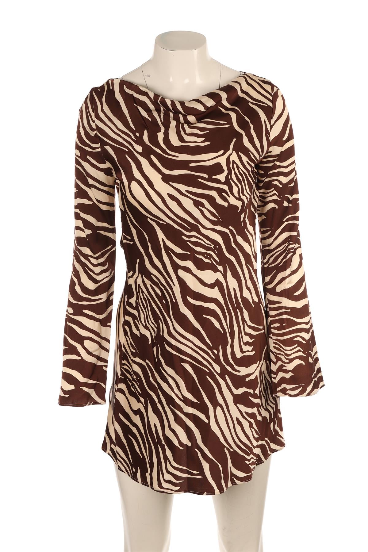 REFORMATION BROWN SATIN MINI DRESS XSMALL