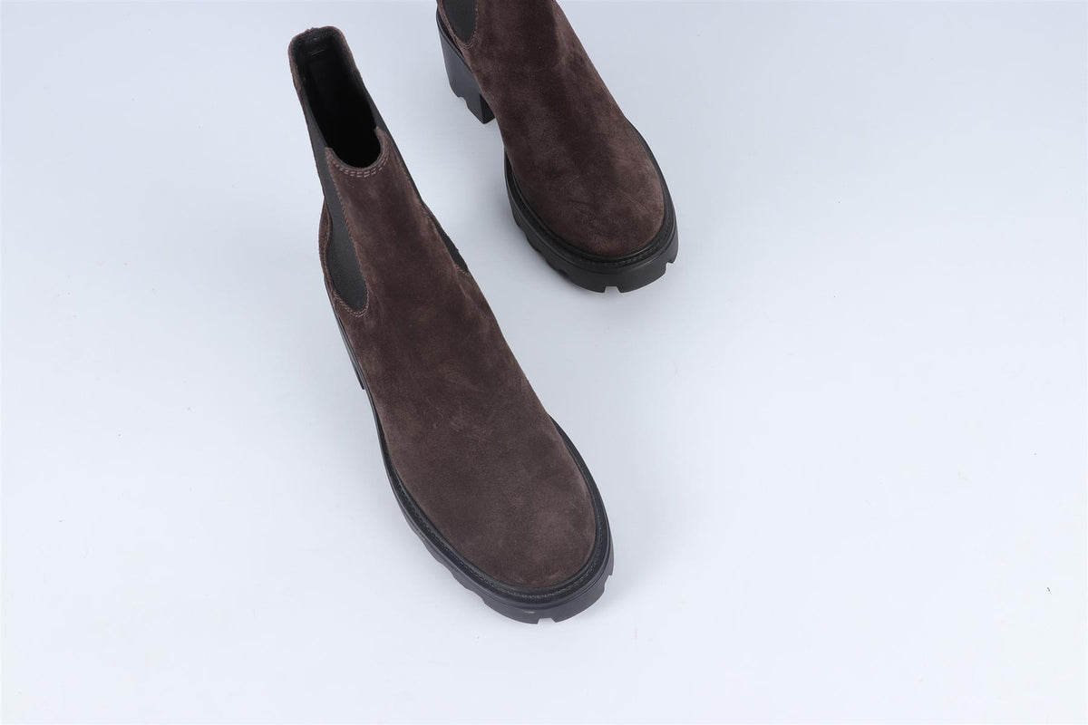 TOD'S BROWN SUEDE ANKLE BOOTS EU 37.5 UK 4.5 US 7.5