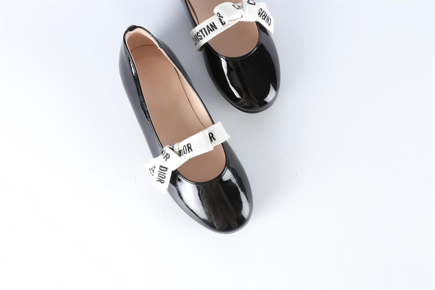 CHRISTIAN DIOR BLACK KIDS GIRLS BALLET FLATS EU 28 UK 10 US 11