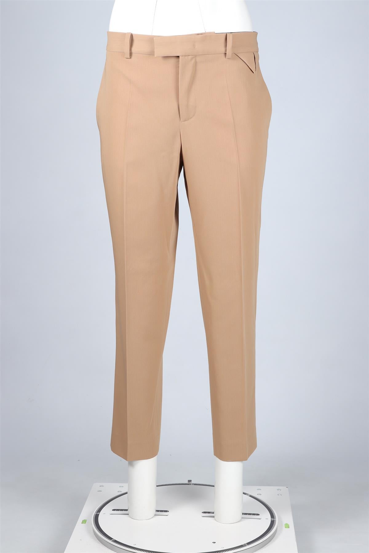 BOTTEGA VENETA BEIGE WOOL STRAIGHT LEG PANTS IT 42 UK 10