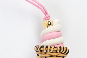 LOEWE + PAULA'S IBIZA PINK ICE CREAM LEATHER BAG CHARM
