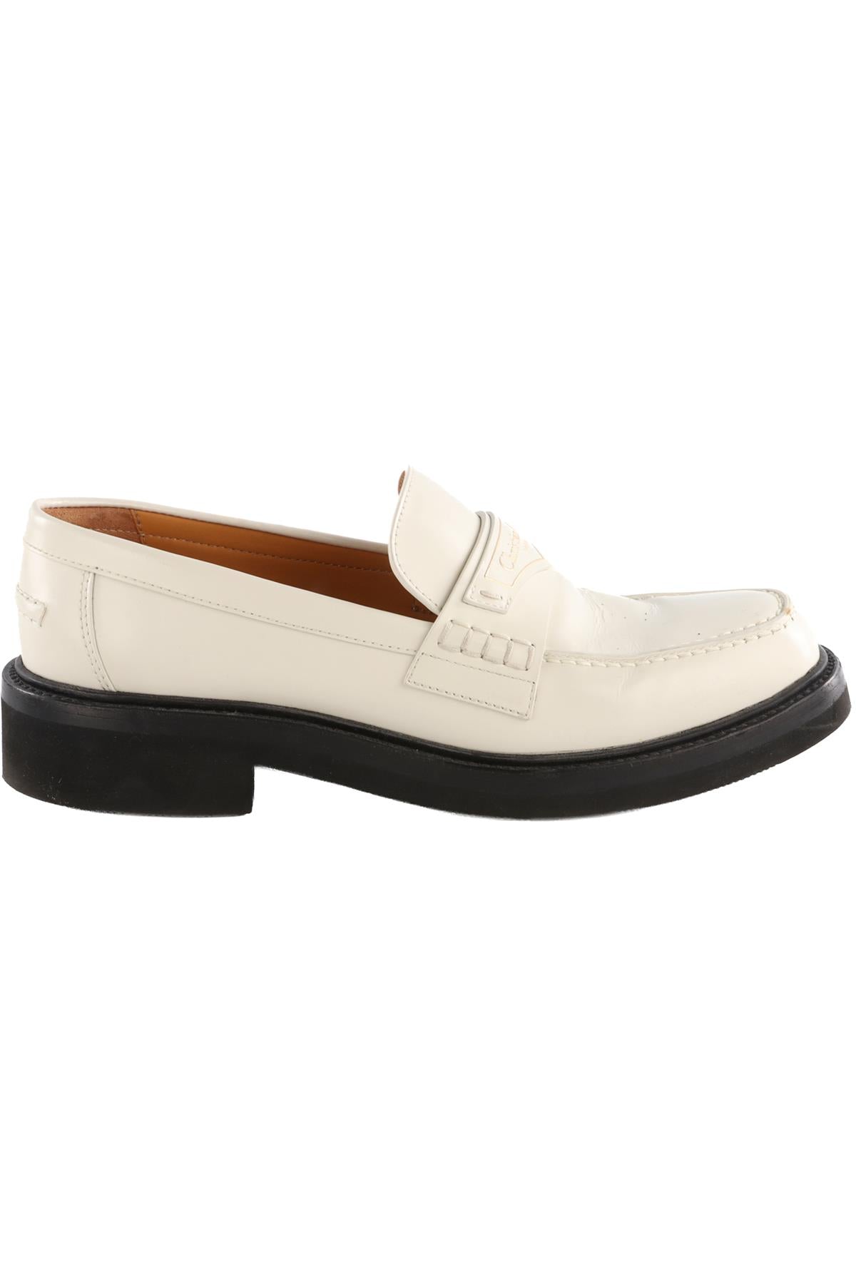 CHRISTIAN DIOR IVORY BOY LEATHER LOAFERS EU 38.5 UK 5.5 US 8.5