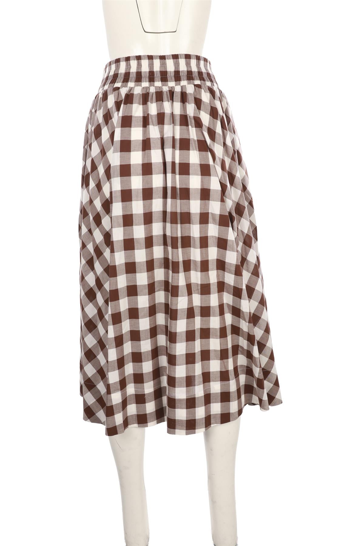 BROWN COTTON MAXI SKIRT