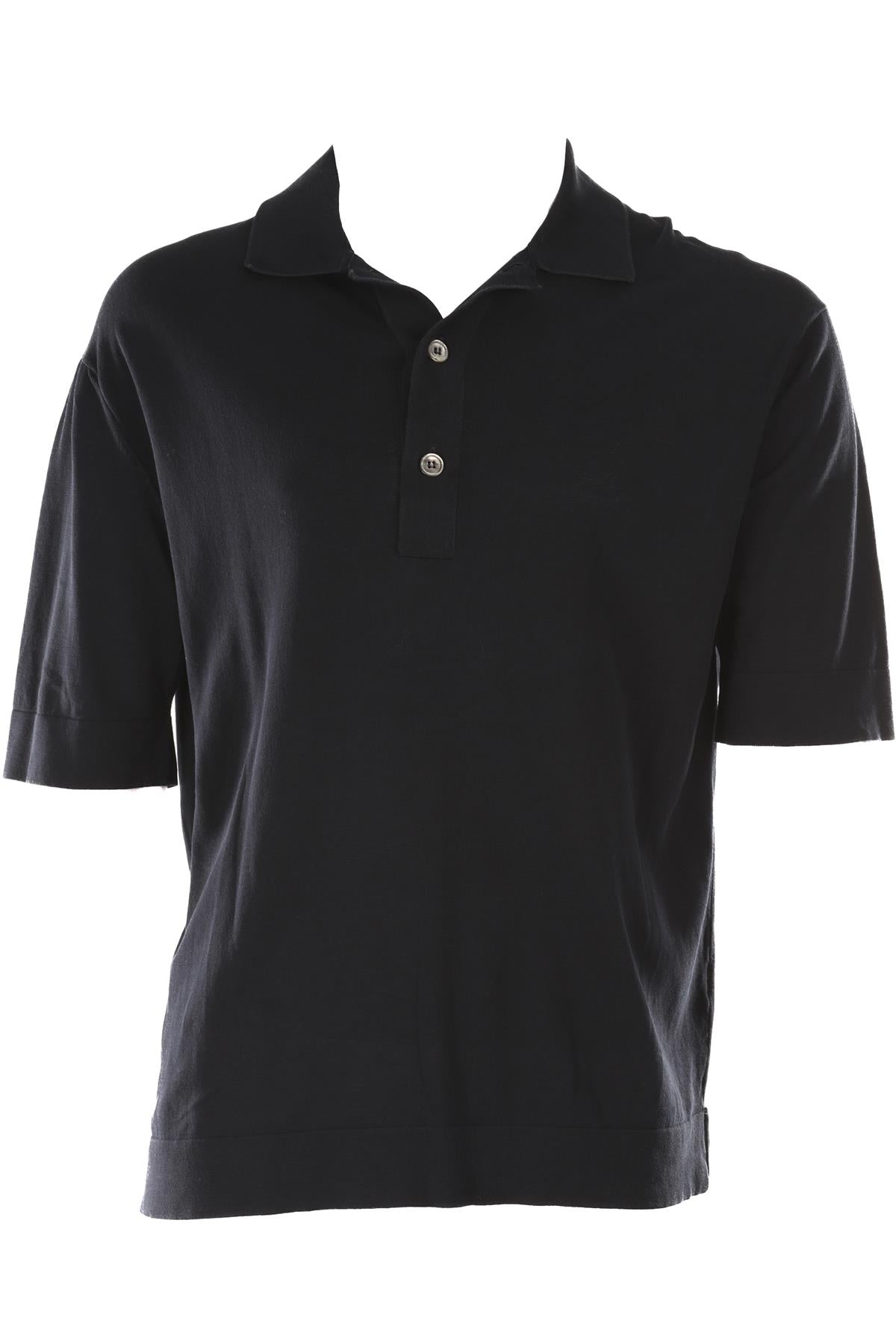 THOM SWEENEY NAVY MEN'S COTTON POLO TOP LARGE