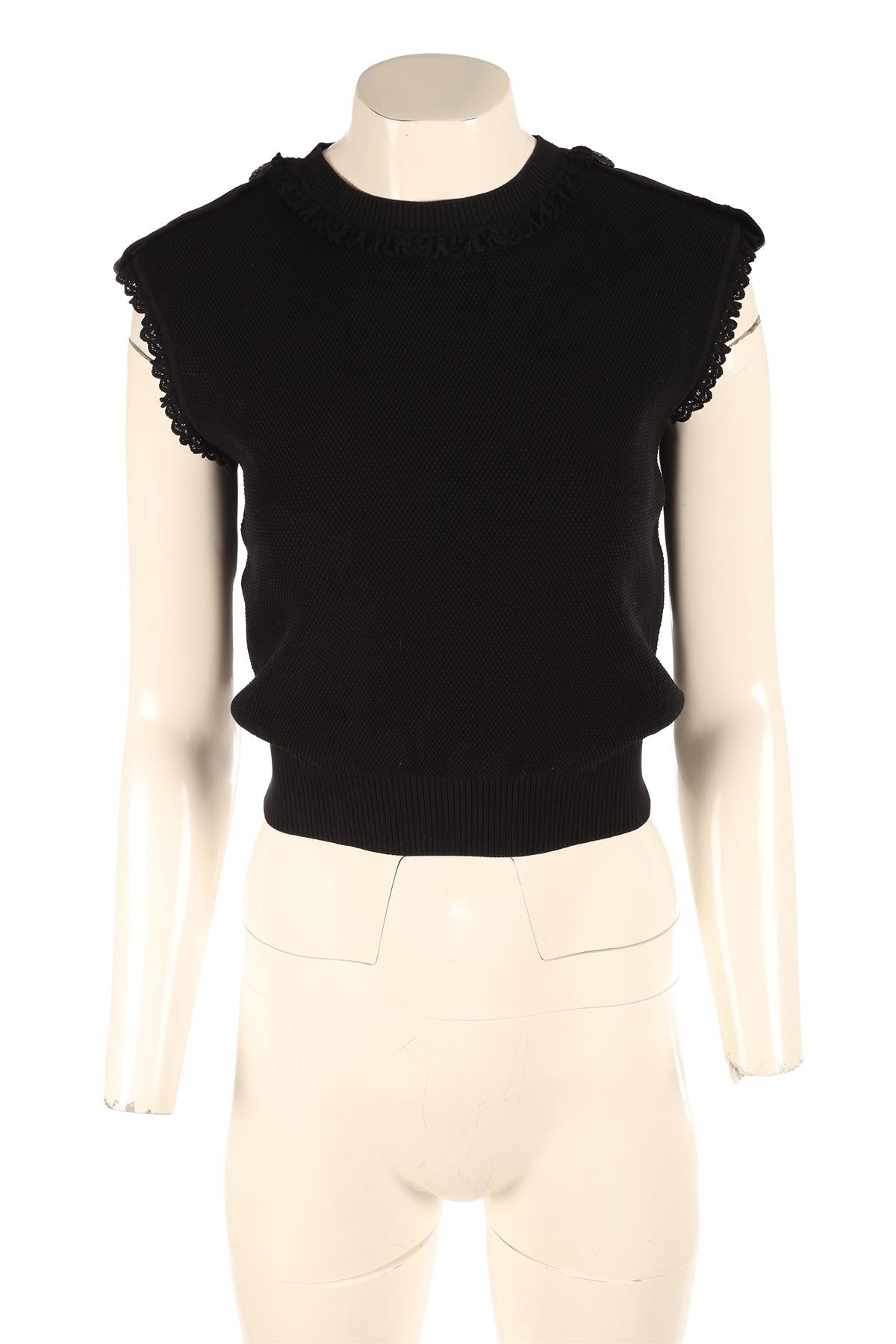 CHANEL NAVY 2016 COTTON VEST FR 36 UK 8