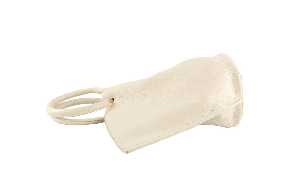 CULT GAIA CREAM VALESKA LEATHER TOTE BAG