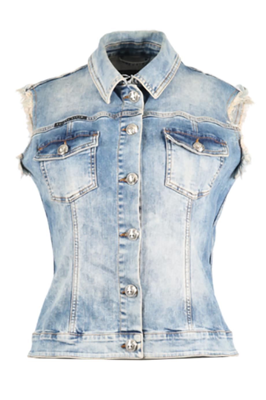 PHILIPP PLEIN DENIM GILET LARGE