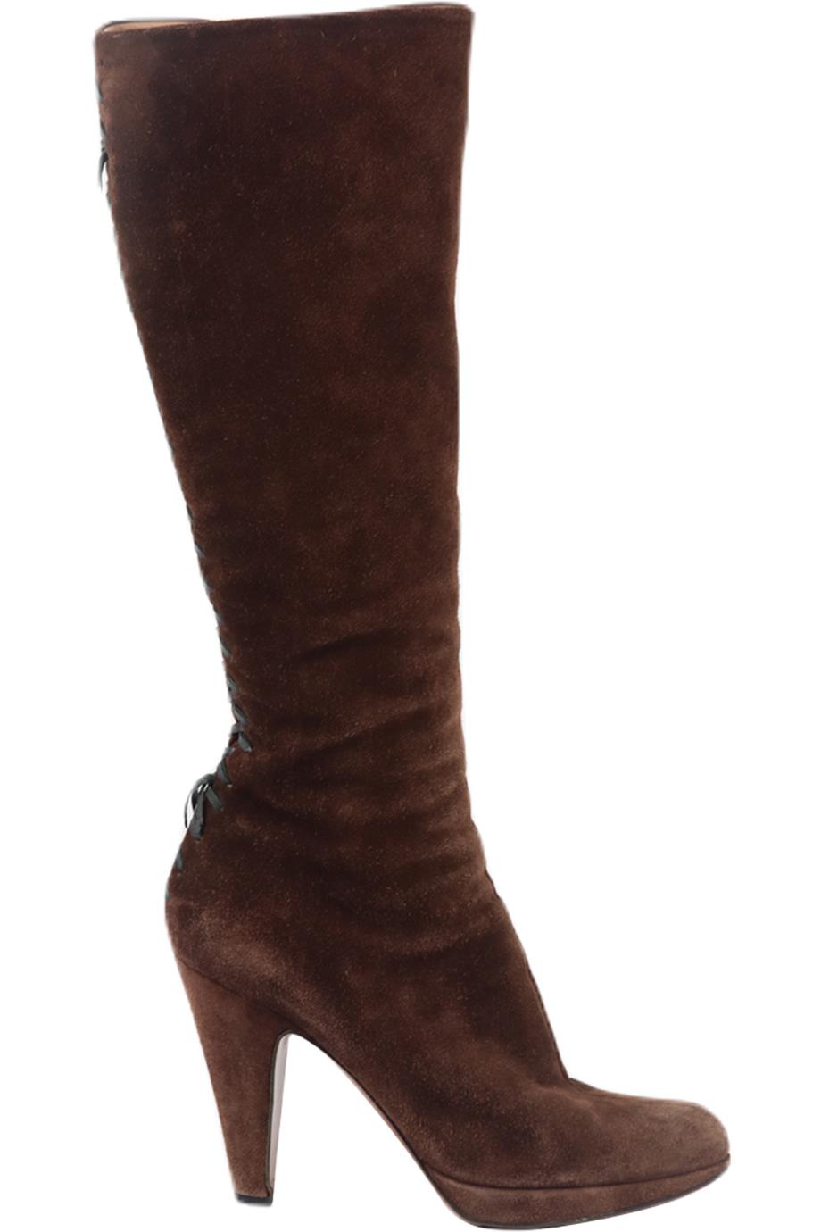 AZZEDINE ALAÏA SUEDE KNEE HIGH BOOTS EU 39.5 UK 6.5 US 9.5