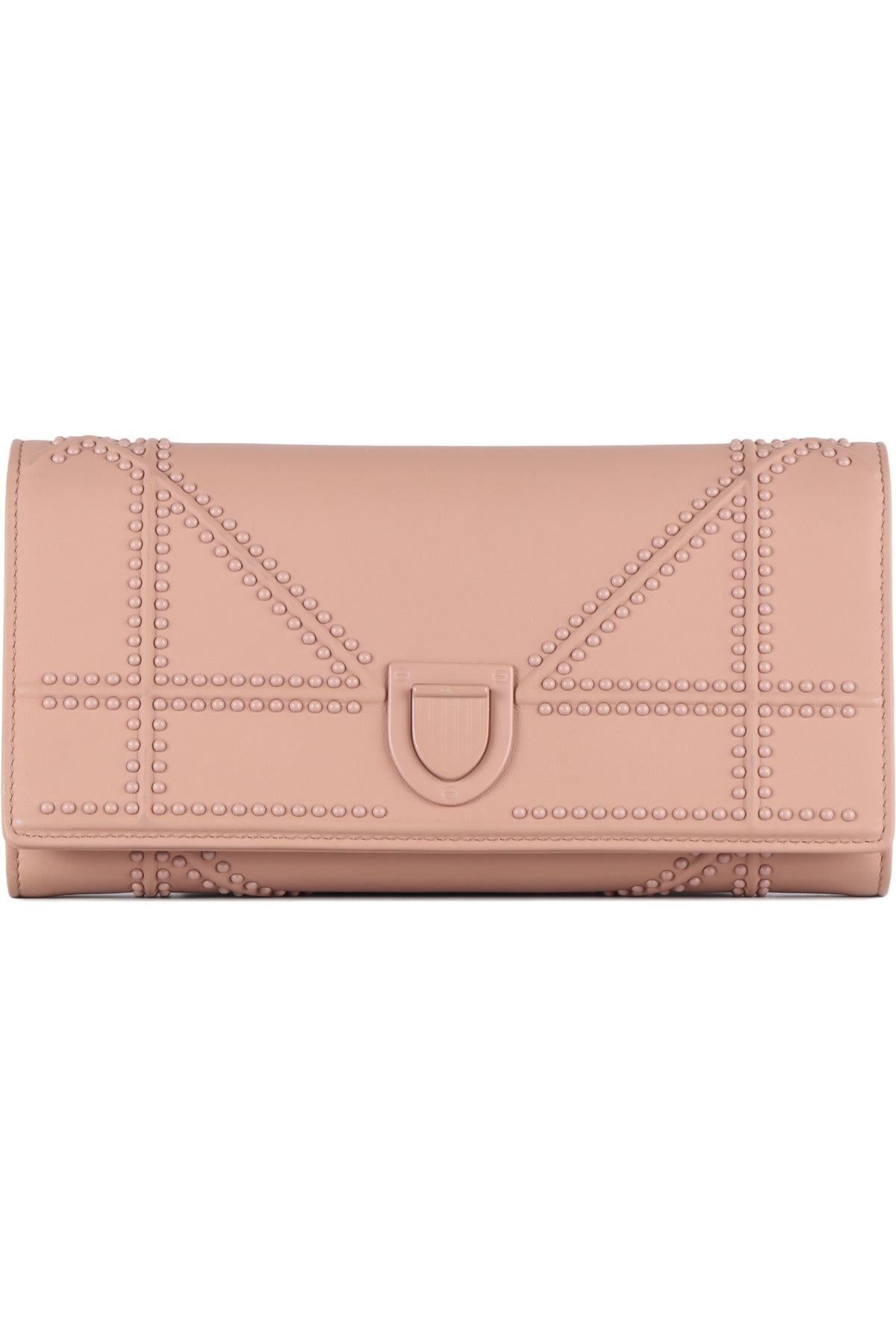 CHRISTIAN DIOR PINK DIORAMA CROISIERE LEATHER WALLET ON CHAIN