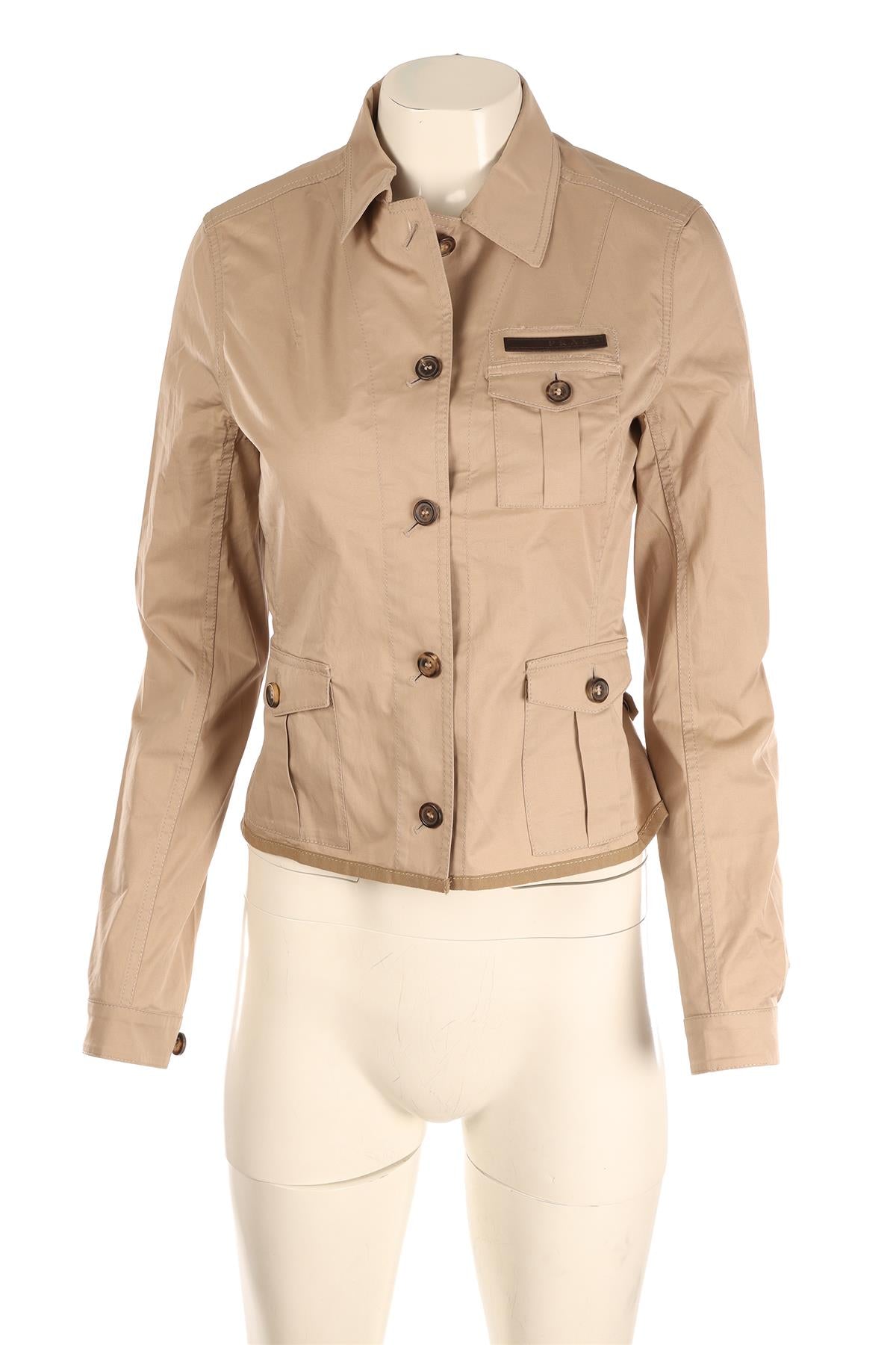 PRADA TAUPE COTTON JACKET IT 42 UK 10