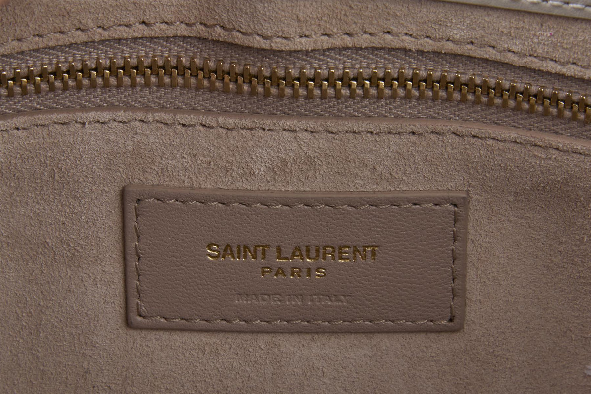 SAINT LAURENT IVORY LE 5 À 7 LEATHER SHOULDER BAG